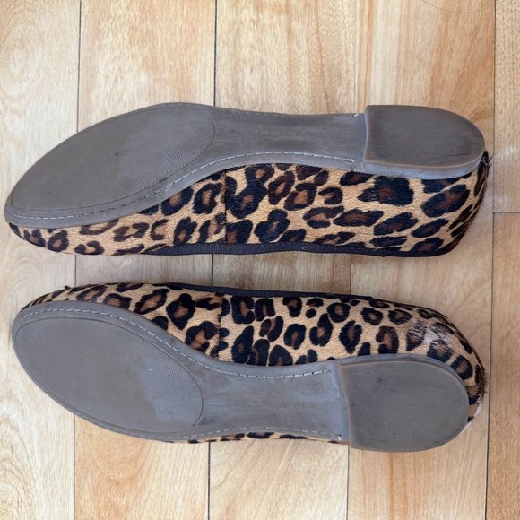 Banana Republic Calf Hair Leopard Flats with Bow Size 8 - Picture 3 of 6